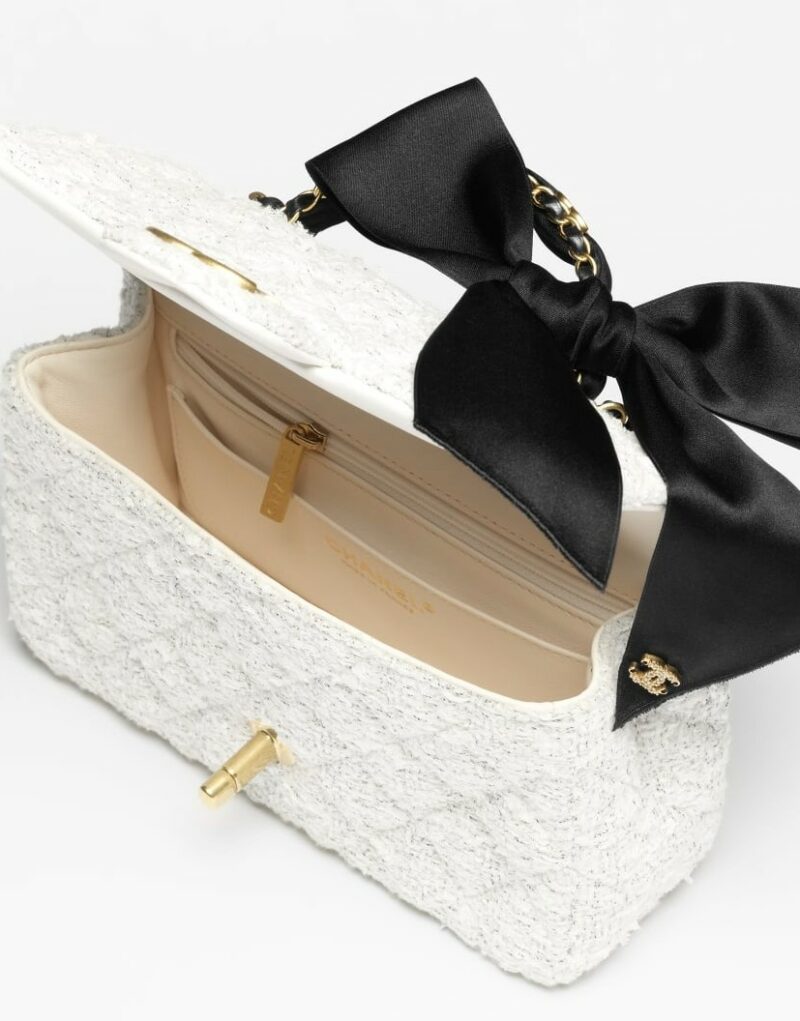 [True-to-ORIGINAL] Chanel Mini Flap Bag With Top Handle White For Women 7.9in/20cm‎ AS5875-B22482-MB103