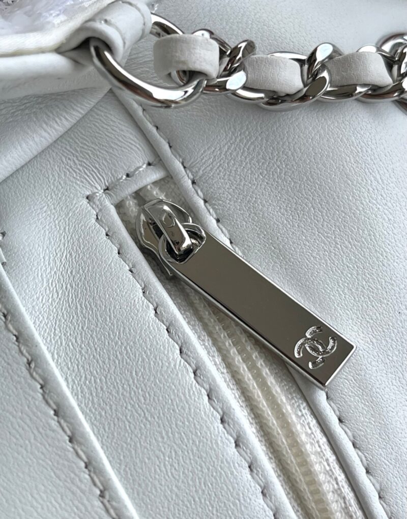 [True-to-ORIGINAL] Chanel Sequin Bow Mini Flap Bag White For Women 7.9in/20cm