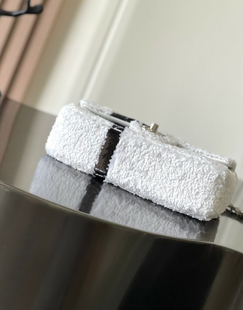 [True-to-ORIGINAL] Chanel Sequin Bow Mini Flap Bag White For Women 7.9in/20cm