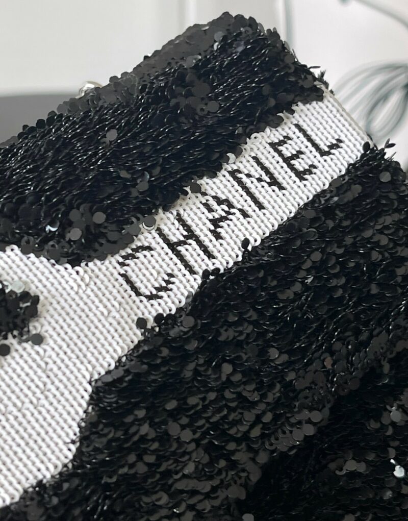[True-to-ORIGINAL] Chanel Sequin Bow Mini Flap Bag Black For Women 7.9in/20cm