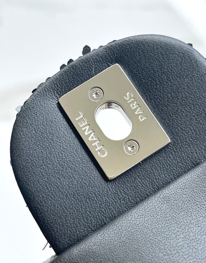 [True-to-ORIGINAL] Chanel Sequin Bow Mini Flap Bag Black For Women 7.9in/20cm