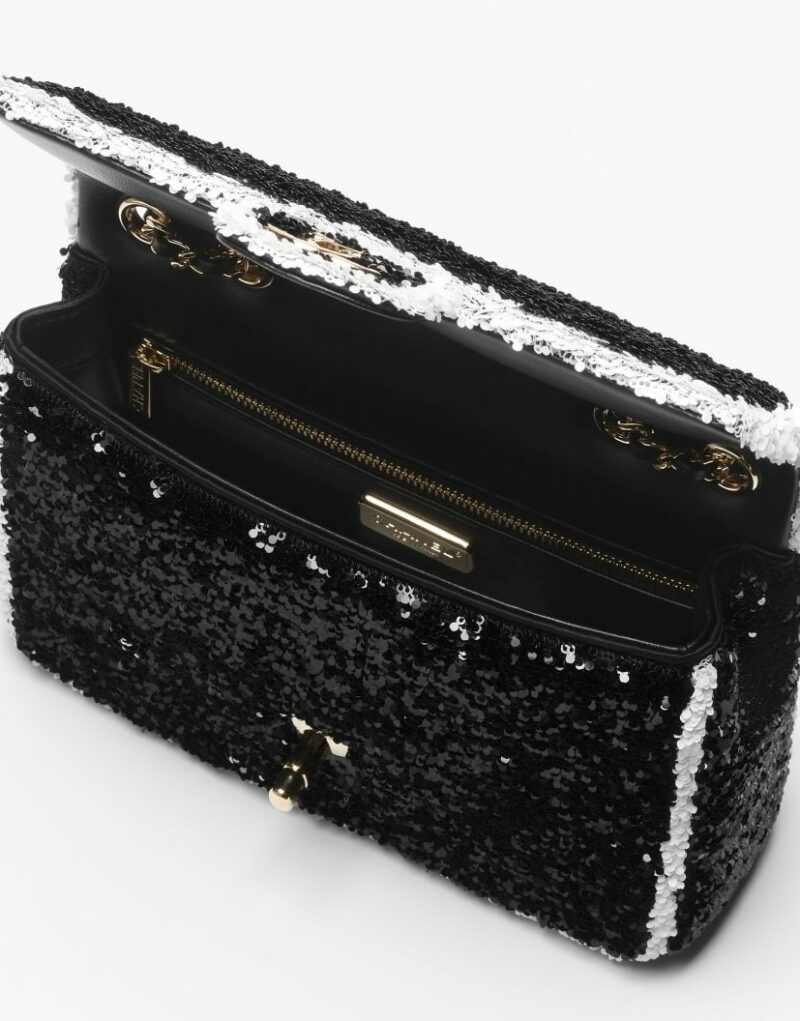 [True-to-ORIGINAL] Chanel Sequins Flap Bag Black For Women 8.3in/21cm‎ AS4561-B22165-U4411