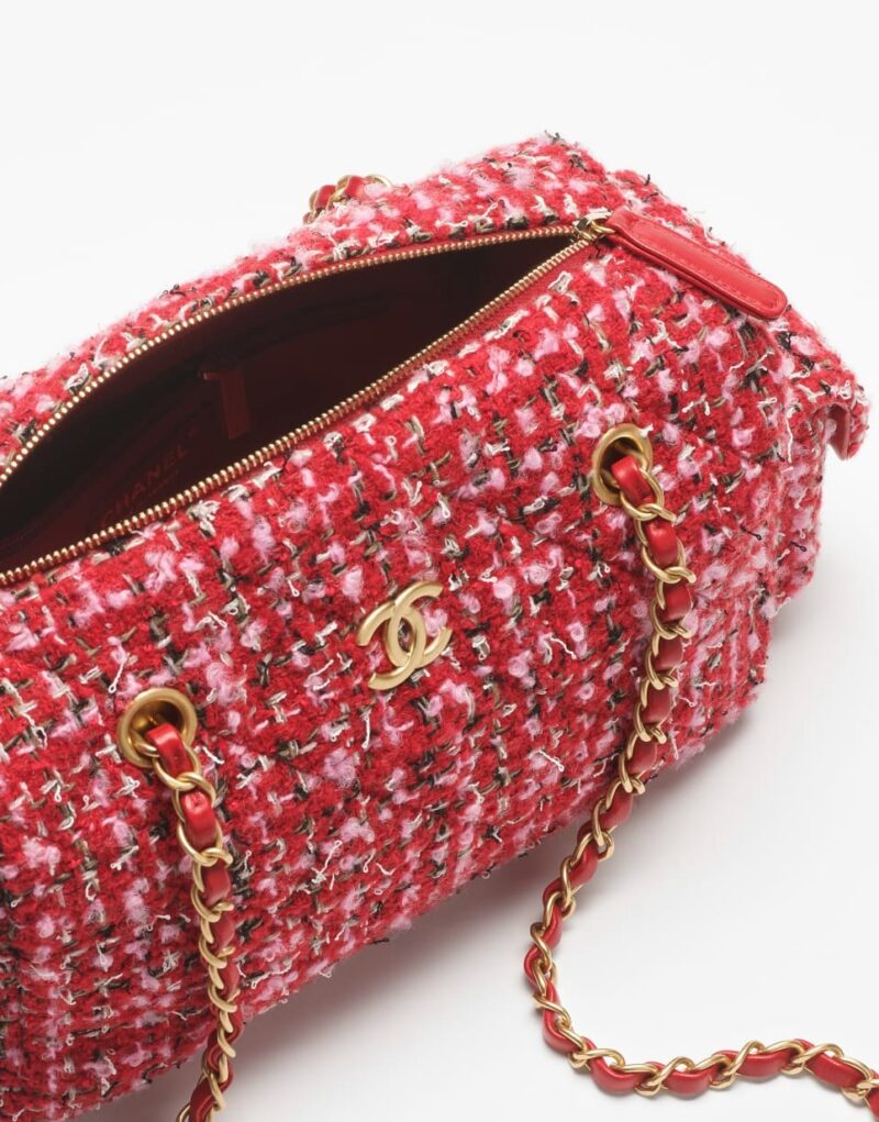 [True-to-ORIGINAL] Chanel Small Bowling Bag Red For Women 9.4in/24cm‎ AS5792-B22160-U2675