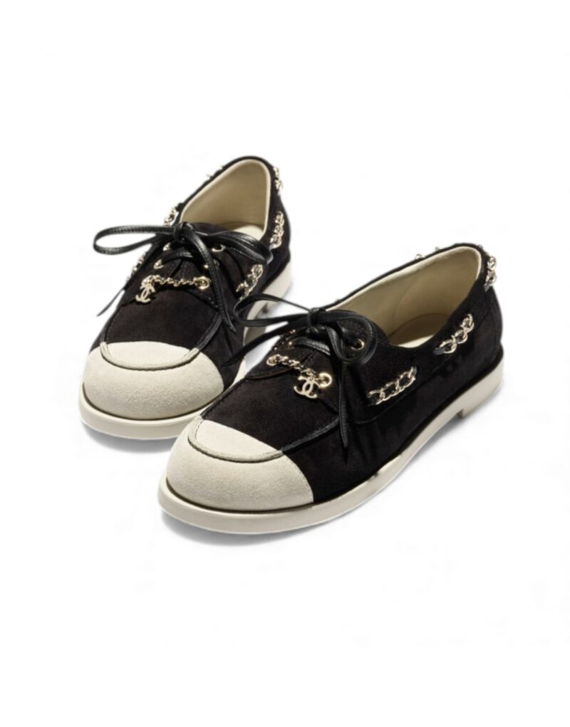 Chanel Suede Moccasins Black For Women G47005-B22965-U5949