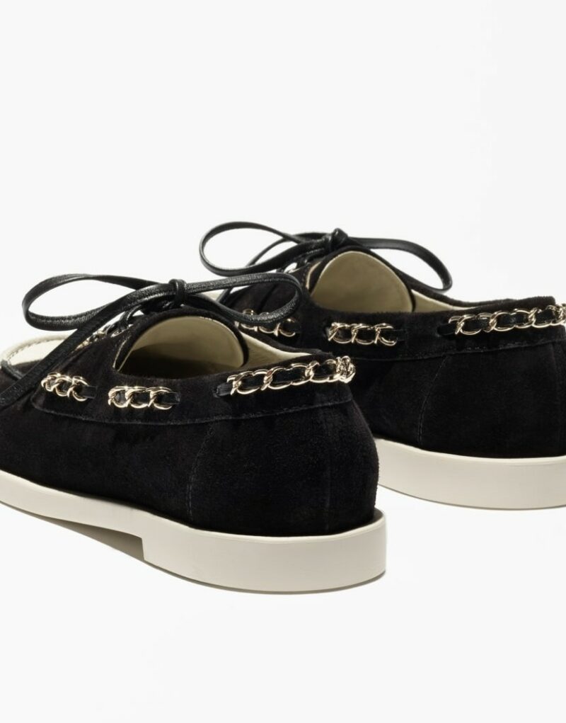 Chanel Suede Moccasins Black For Women G47005-B22965-U5949