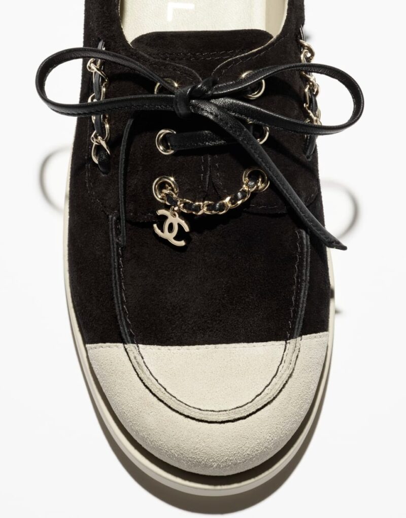 Chanel Suede Moccasins Black For Women G47005-B22965-U5949