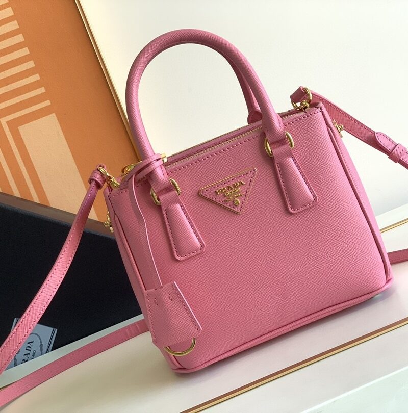 [True-to-ORIGINAL] Prada Galleria Saffiano Mini Bag Pink For Women 7.8in/20cm