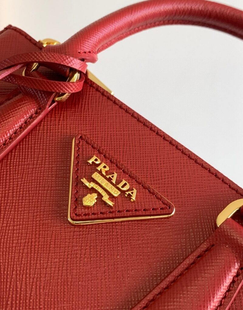 [True-to-ORIGINAL] Prada Galleria Saffiano Mini Bag Burgundy For Women 7.8in/20cm