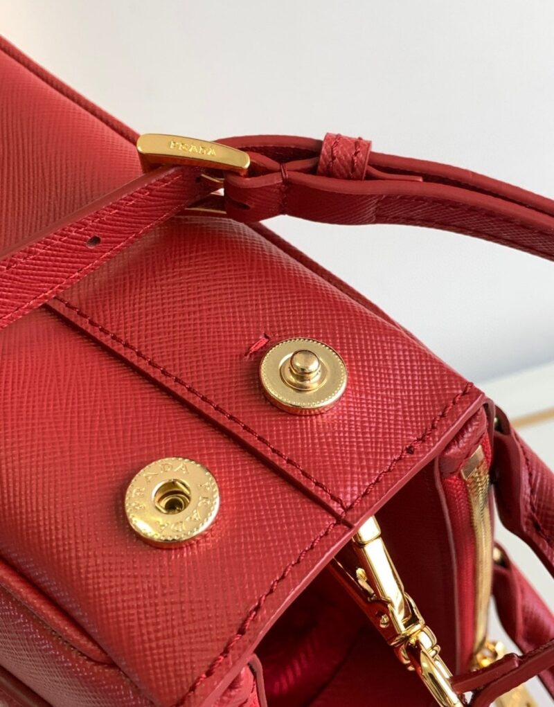 [True-to-ORIGINAL] Prada Galleria Saffiano Mini Bag Burgundy For Women 7.8in/20cm