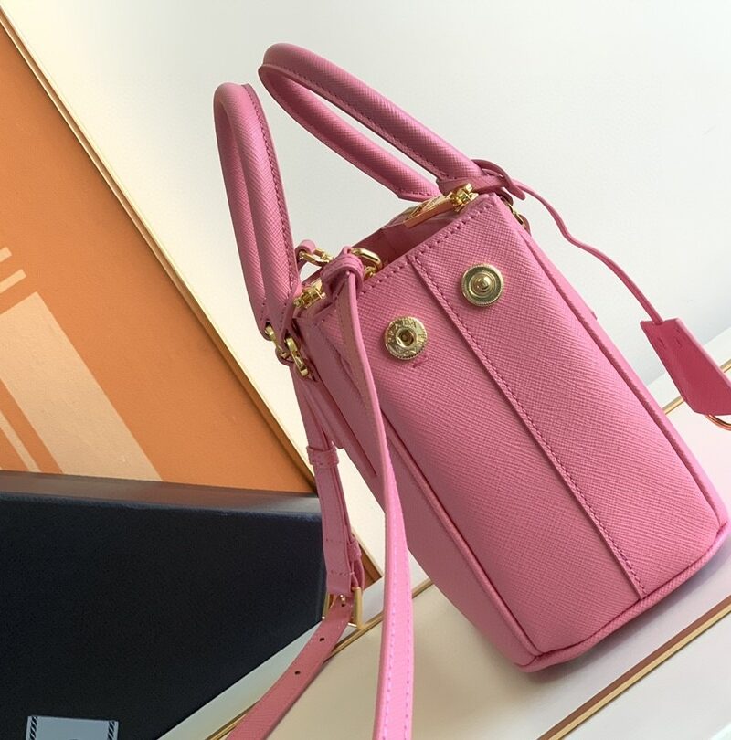 [True-to-ORIGINAL] Prada Galleria Saffiano Mini Bag Pink For Women 7.8in/20cm