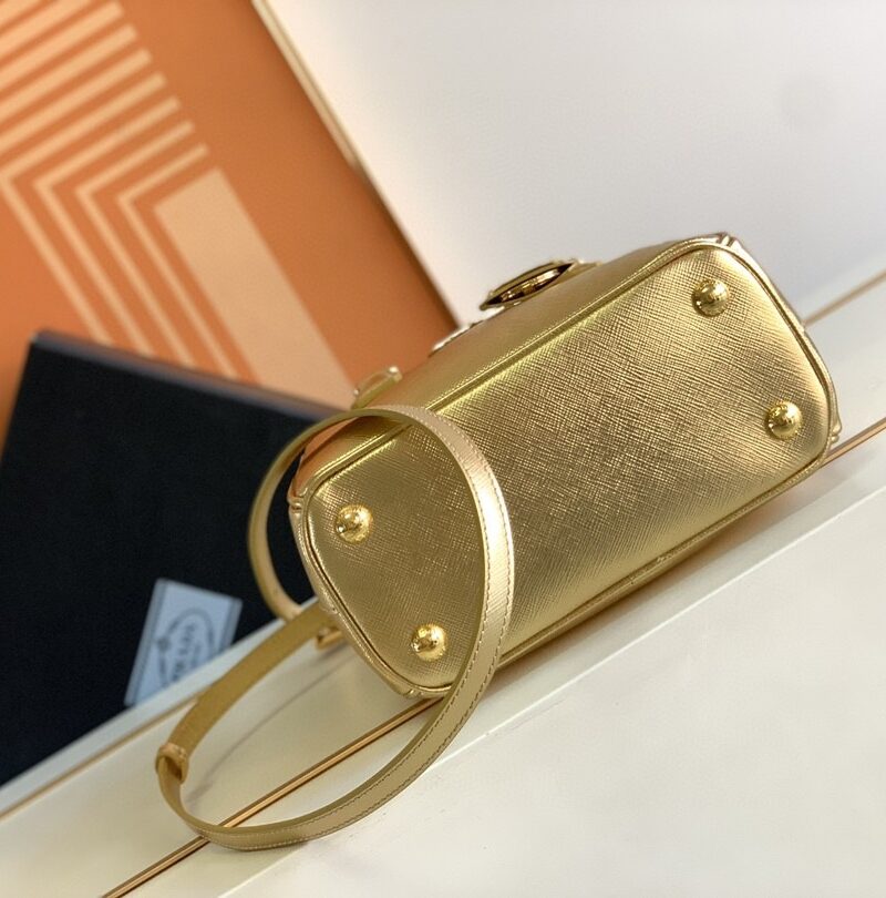 [True-to-ORIGINAL] Prada Galleria Saffiano Mini Bag Gold For Women 7.8in/20cm