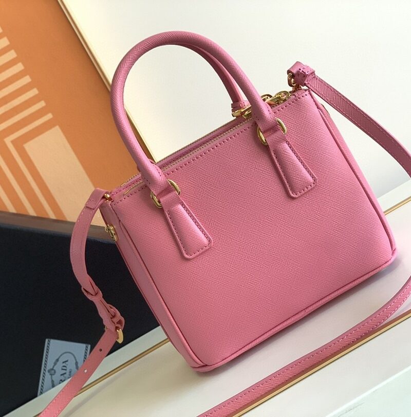 [True-to-ORIGINAL] Prada Galleria Saffiano Mini Bag Pink For Women 7.8in/20cm