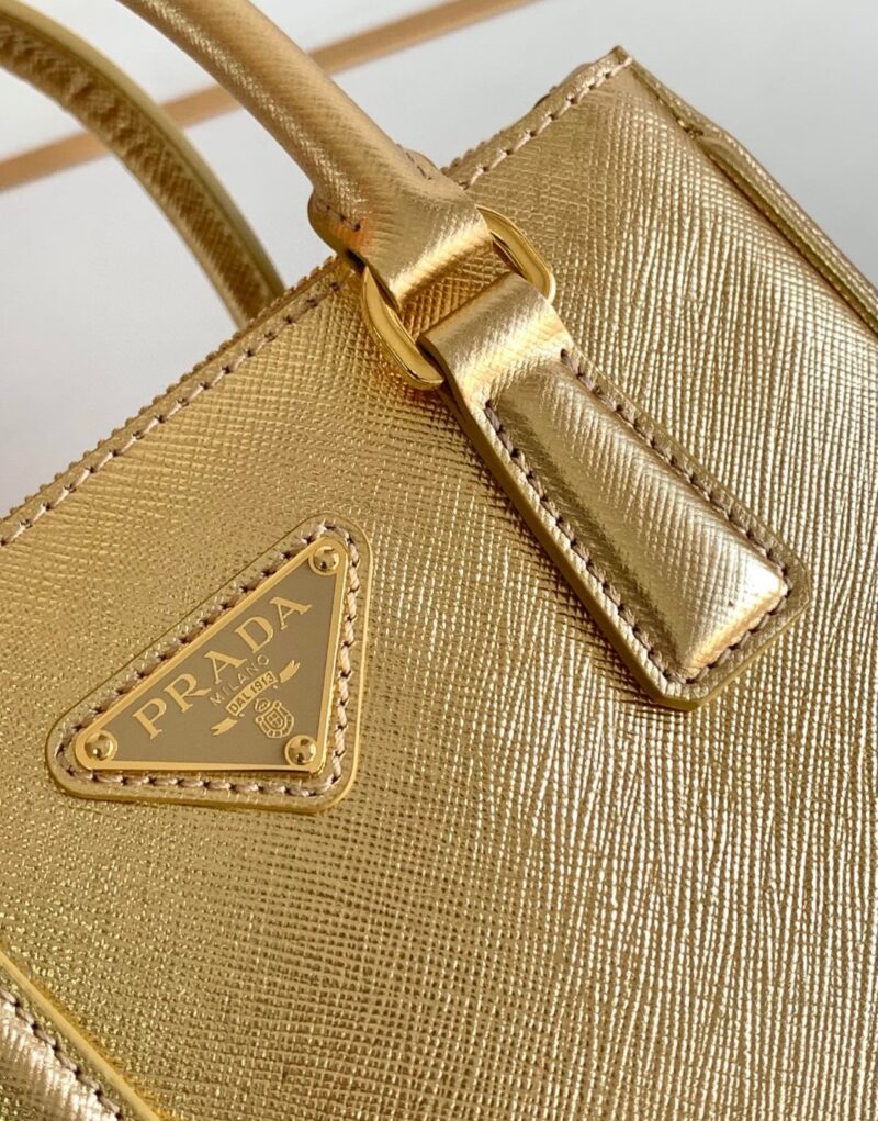 [True-to-ORIGINAL] Prada Galleria Saffiano Mini Bag Gold For Women 7.8in/20cm