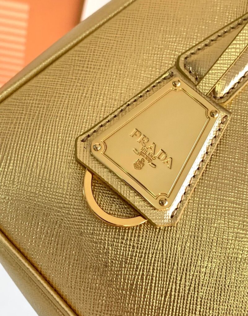 [True-to-ORIGINAL] Prada Galleria Saffiano Mini Bag Gold For Women 7.8in/20cm