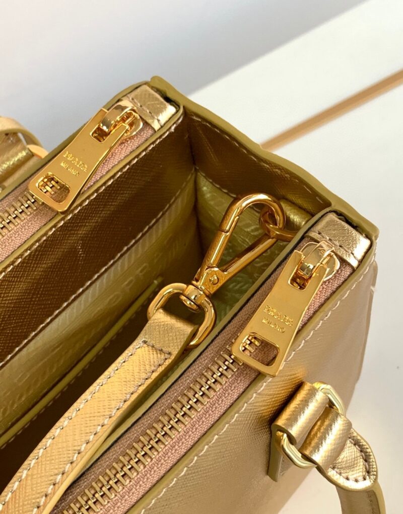 [True-to-ORIGINAL] Prada Galleria Saffiano Mini Bag Gold For Women 7.8in/20cm