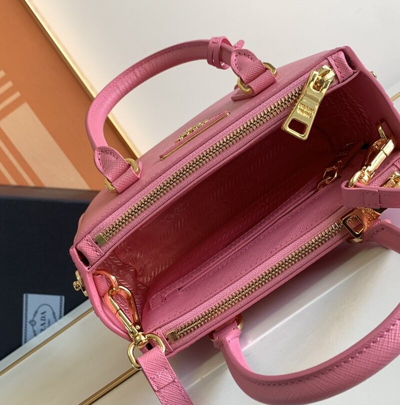 [True-to-ORIGINAL] Prada Galleria Saffiano Mini Bag Pink For Women 7.8in/20cm