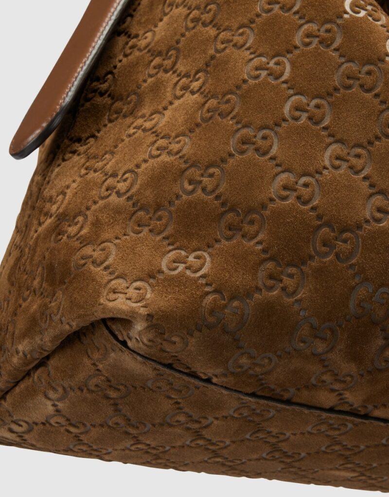 [True-to-ORIGINAL] Gucci Beatrix Large Tote Bag Brown Suede For Women 15.7in/40cm 850546 AAFOJ 2118