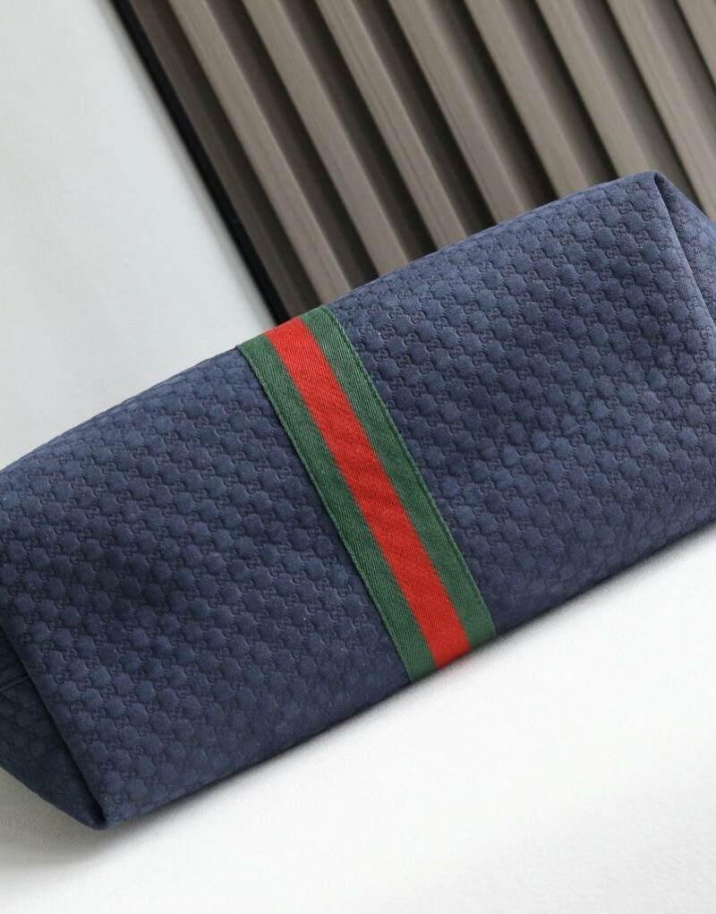 [True-to-ORIGINAL] Gucci Giglio Large Tote Bag Dark Blue GG Suede For Women 23.6in/60cm ‎‎‎853971 CAABV 4541
