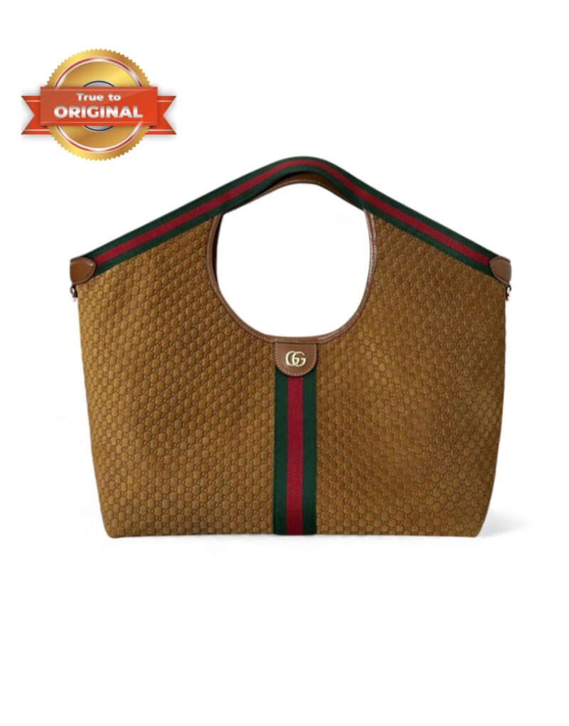 [True-to-ORIGINAL] Gucci Giglio Large Tote Bag Brown GG Suede For Women 23.6in/60cm ‎‎‎853971 CAAB8 2147
