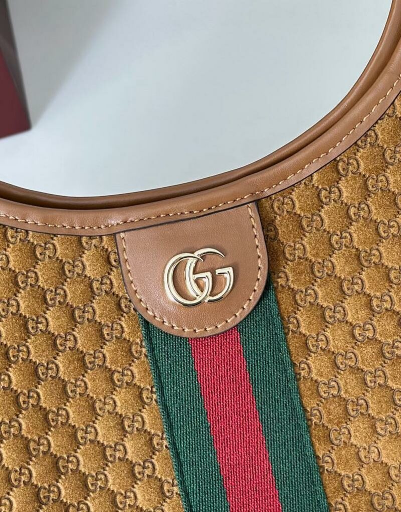 [True-to-ORIGINAL] Gucci Giglio Large Tote Bag Brown GG Suede For Women 23.6in/60cm ‎‎‎853971 CAAB8 2147
