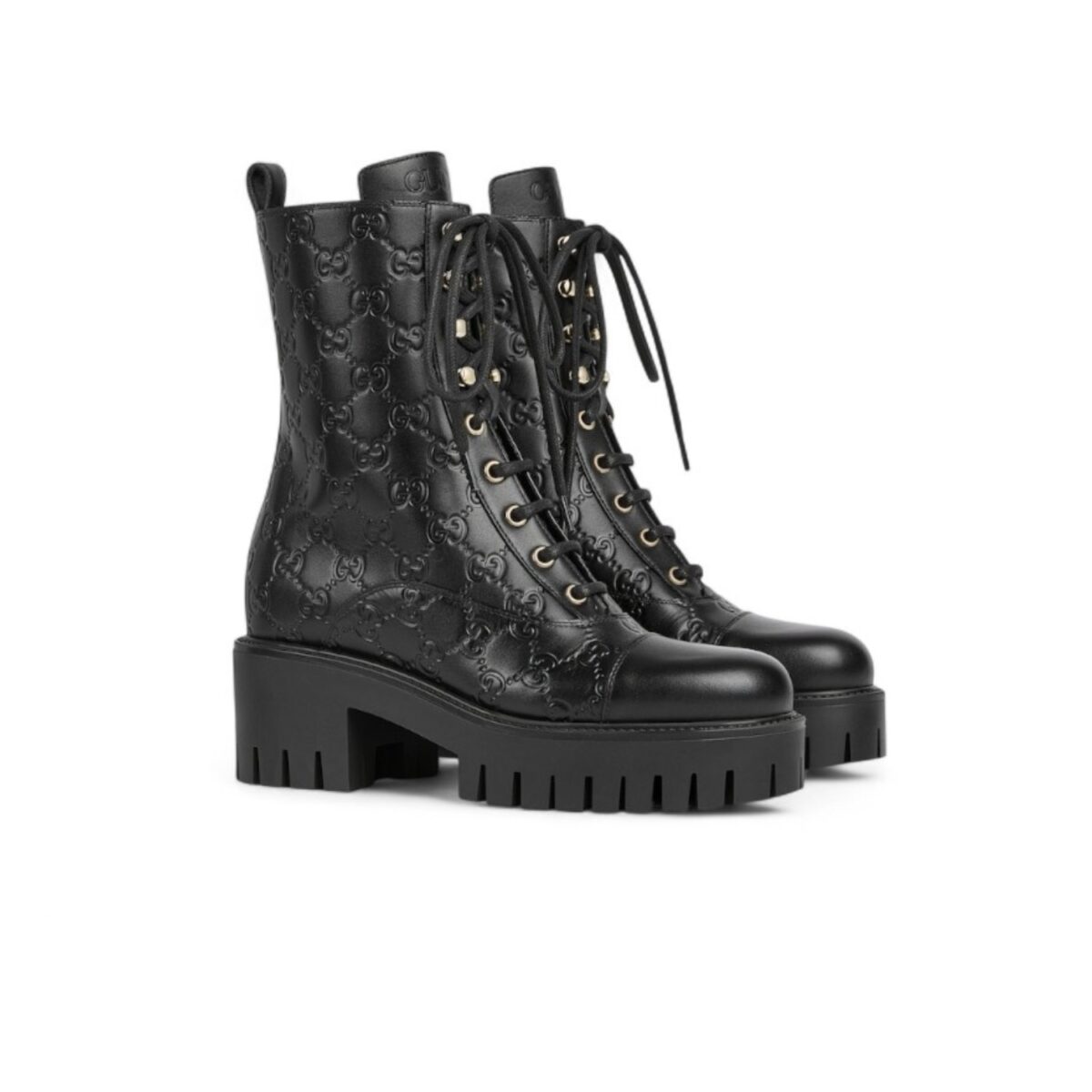 Gucci Lace-Up Ankle Boot With GG