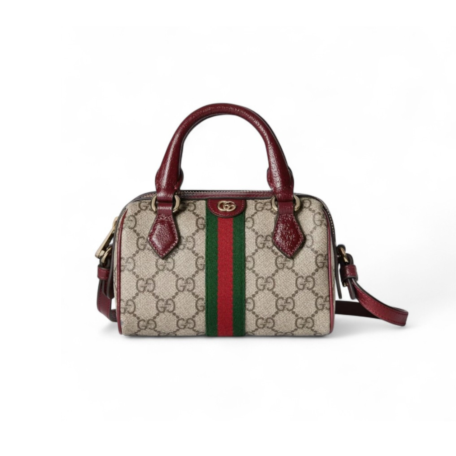 Gucci Ophidia Mini Boston Bag Beige And Brown GG For Women 6.3in/16cm 838478 FAE0P 9789