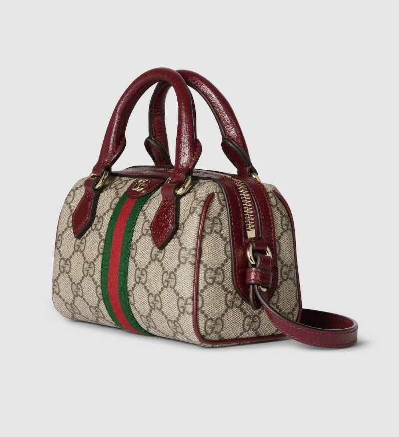 Gucci Ophidia Mini Boston Bag Beige And Brown GG For Women 6.3in/16cm 838478 FAE0P 9789