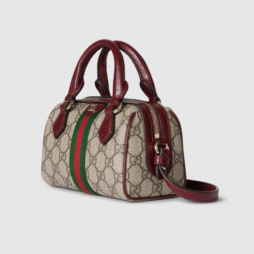 Gucci Ophidia Mini Boston Bag Beige And Brown GG For Women 6.3in/16cm 838478 FAE0P 9789