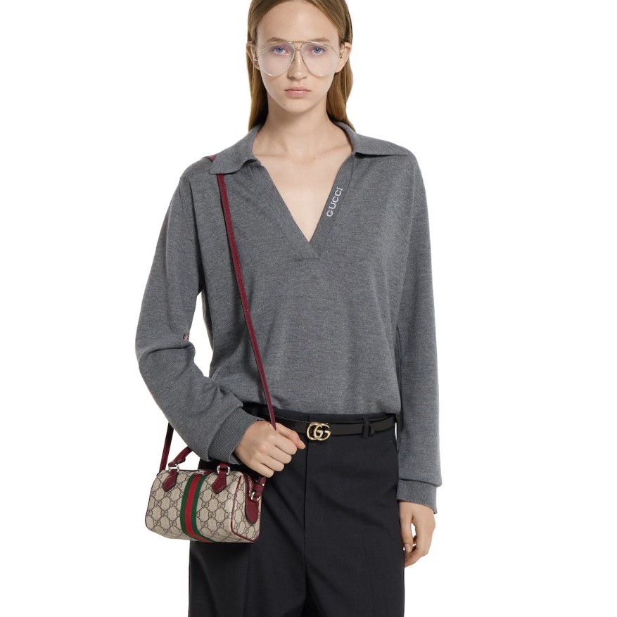 Gucci Ophidia Mini Boston Bag Beige And Brown GG For Women 6.3in/16cm 838478 FAE0P 9789