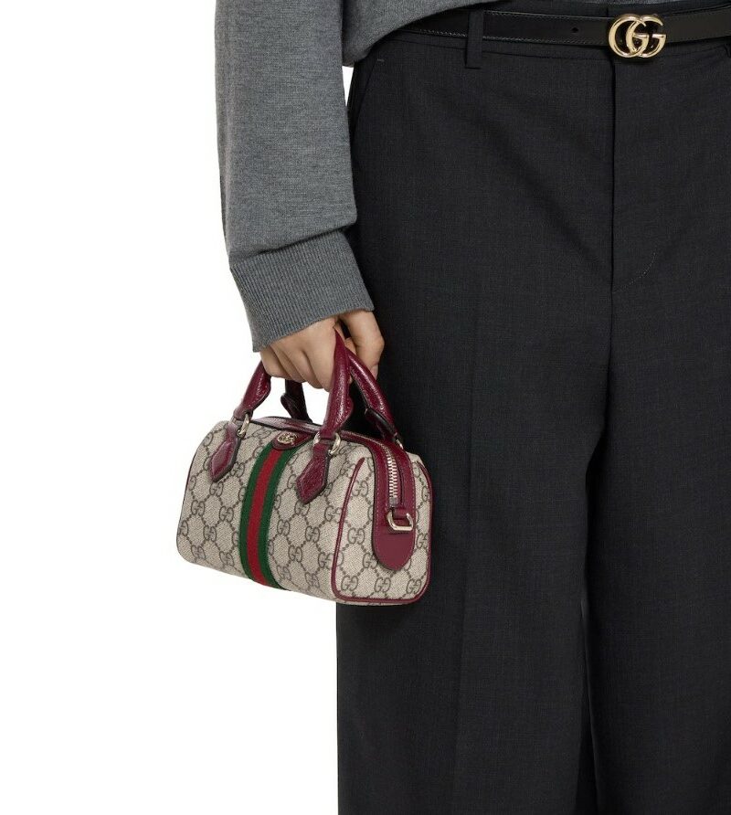 Gucci Ophidia Mini Boston Bag Beige And Brown GG For Women 6.3in/16cm 838478 FAE0P 9789