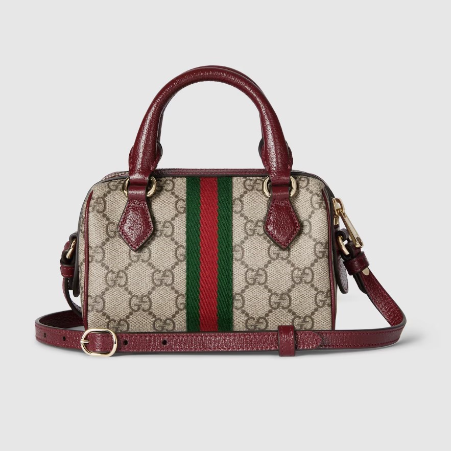 Gucci Ophidia Mini Boston Bag Beige And Brown GG For Women 6.3in/16cm 838478 FAE0P 9789