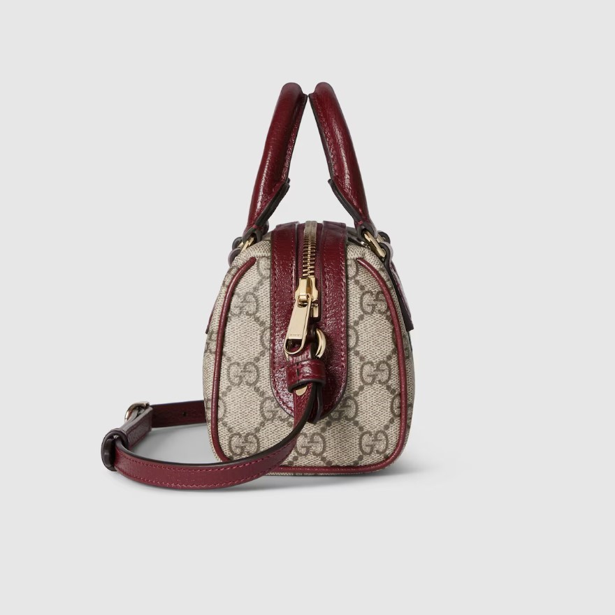 Gucci Ophidia Mini Boston Bag Beige And Brown GG For Women 6.3in/16cm 838478 FAE0P 9789