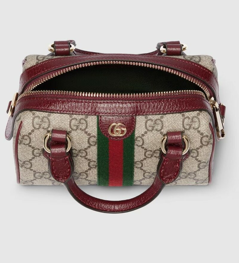 Gucci Ophidia Mini Boston Bag Beige And Brown GG For Women 6.3in/16cm 838478 FAE0P 9789