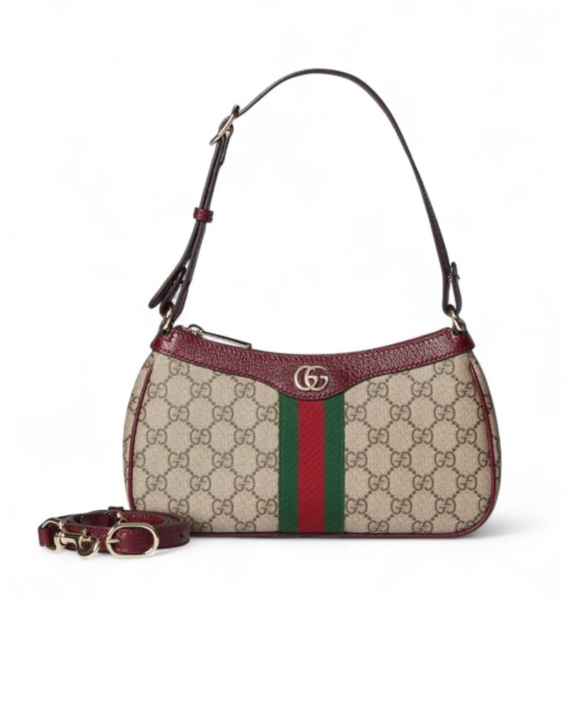 Gucci Ophidia Small Shoulder Bag Beige And Brown GG For Women 10.2in/26cm 841341 FAE0J 9789