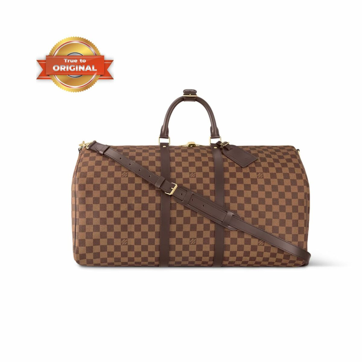 [True-to-ORIGINAL] Louis Vuitton Keepall Bandoulière 55 Damier Ebene Canvas Bag Brown For Men 21,7in/55cm N41414