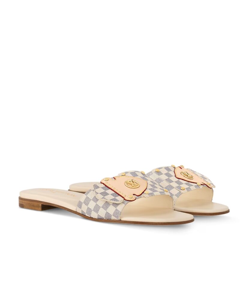 Louis Vuitton LV Frame Flat Mule Damier Canvas For Women 1AHLPS