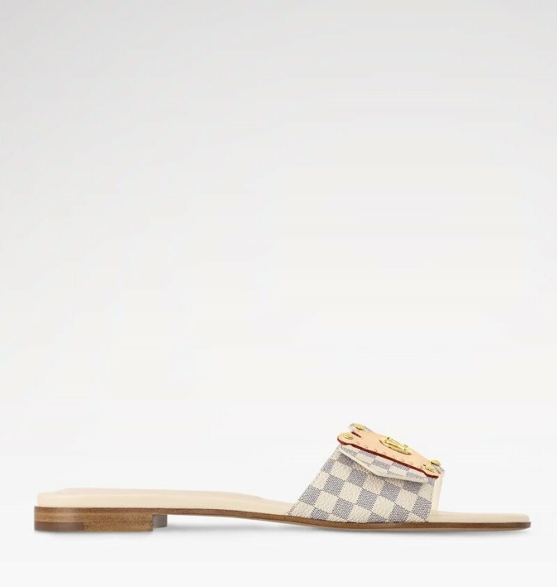 Louis Vuitton LV Frame Flat Mule Damier Canvas For Women 1AHLPS