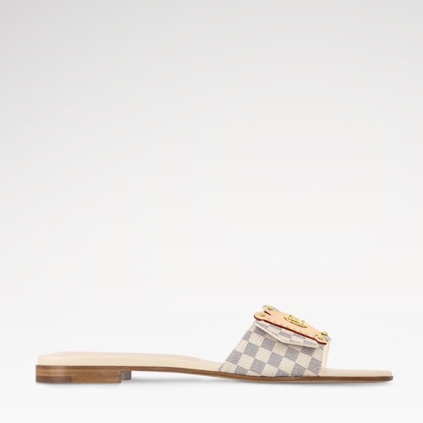 Louis Vuitton LV Frame Flat Mule Damier Canvas For Women 1AHLPS