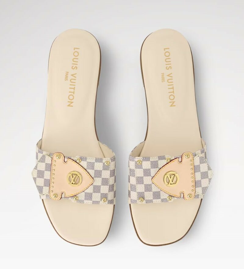 Louis Vuitton LV Frame Flat Mule Damier Canvas For Women 1AHLPS