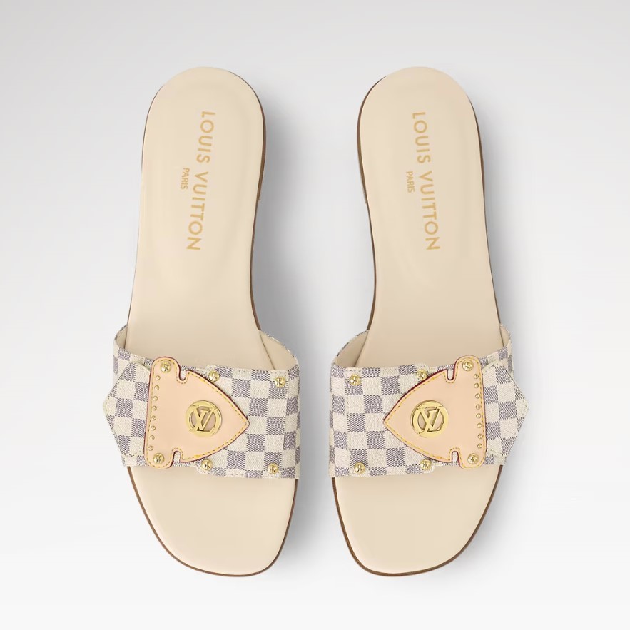 Louis Vuitton LV Frame Flat Mule Damier Canvas For Women 1AHLPS