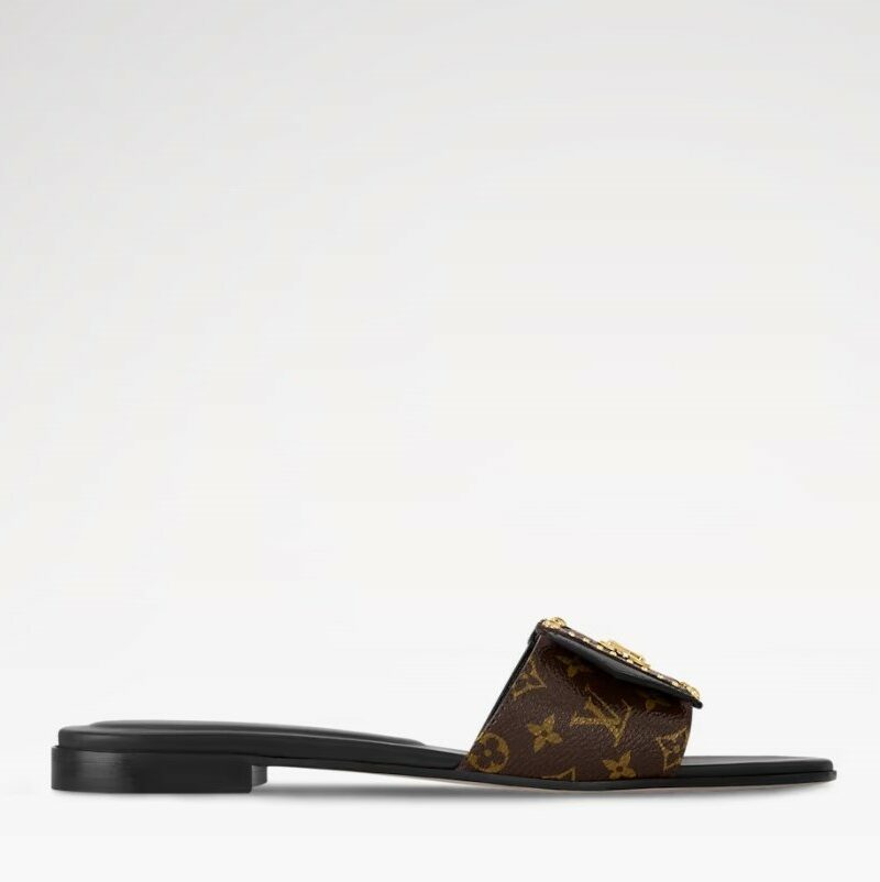 Louis Vuitton LV Frame Flat Mule Black For Women 1ACXWB