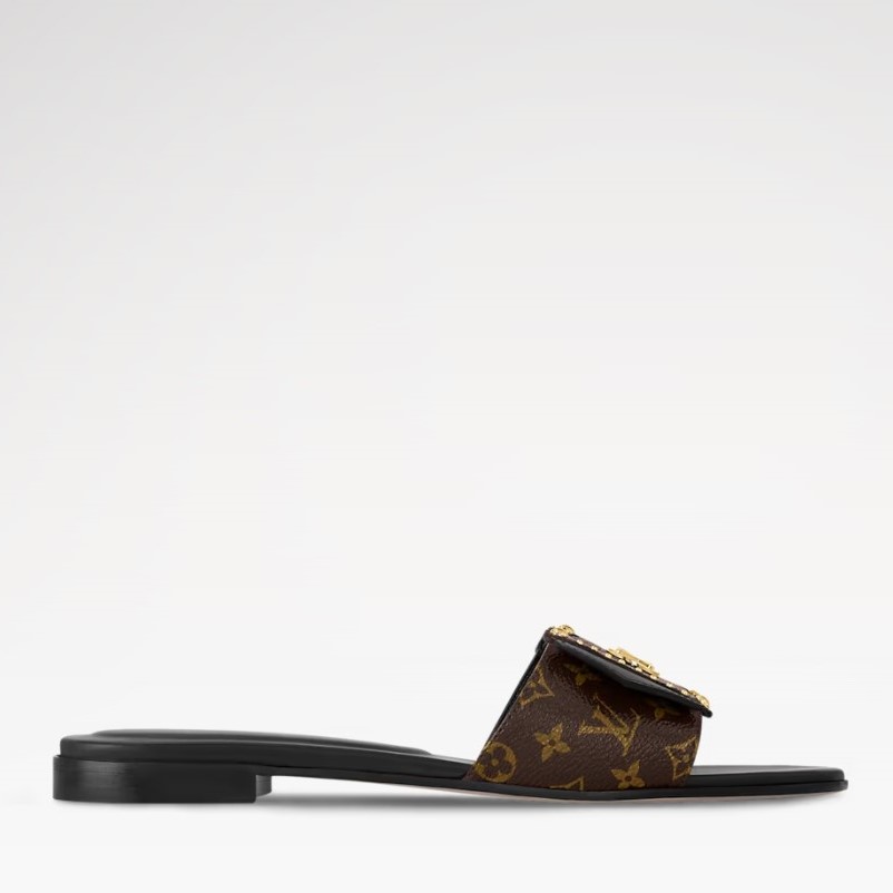 Louis Vuitton LV Frame Flat Mule Black For Women 1ACXWB