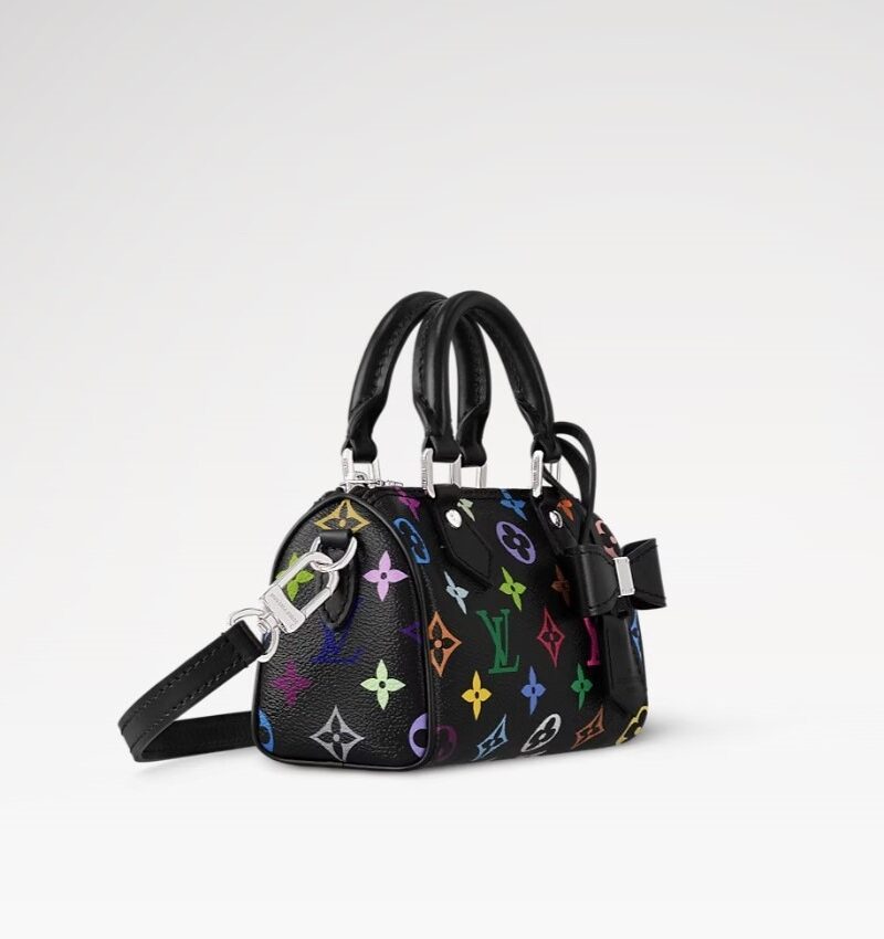 Travel Set Louis Vuitton LV x TM: Nano Speedy Bag Multicolore Noir + Reversible Superflat Bucket Hat Black For Women