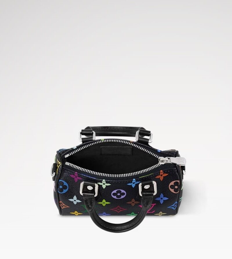 Travel Set Louis Vuitton LV x TM: Nano Speedy Bag Multicolore Noir + Reversible Superflat Bucket Hat Black For Women