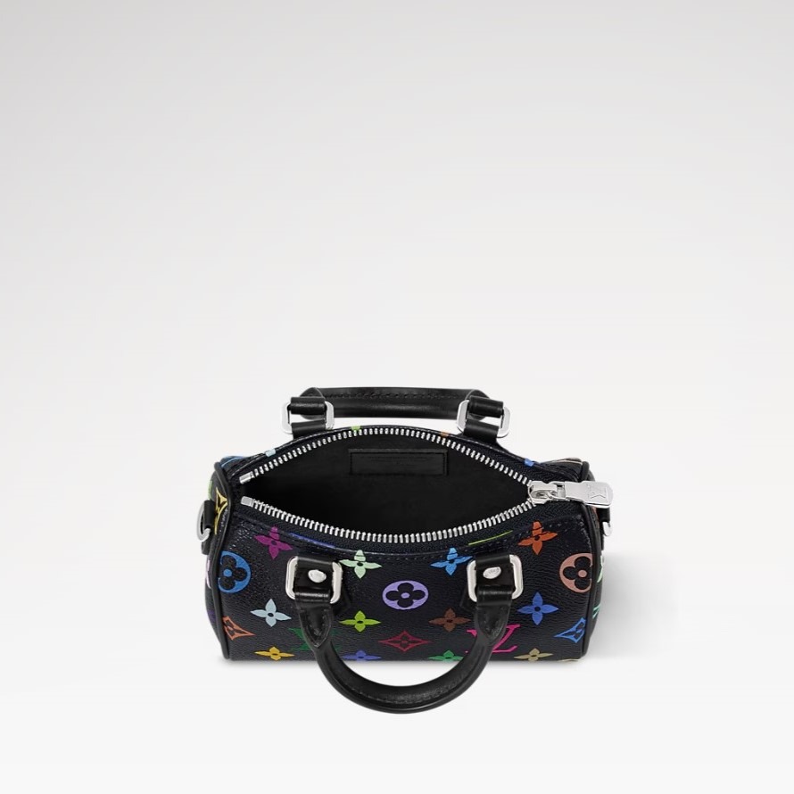 Travel Set Louis Vuitton LV x TM: Nano Speedy Bag Multicolore Noir + Reversible Superflat Bucket Hat Black For Women