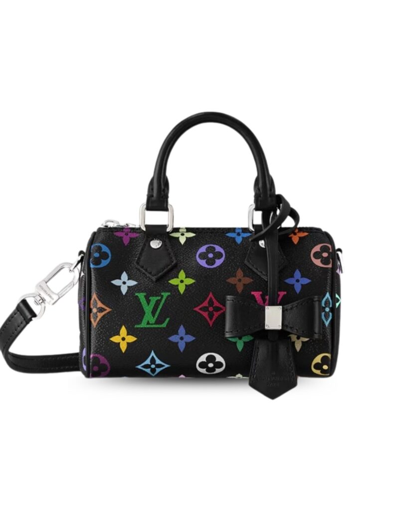 Travel Set Louis Vuitton LV x TM: Nano Speedy Bag Multicolore Noir + Reversible Superflat Bucket Hat Black For Women