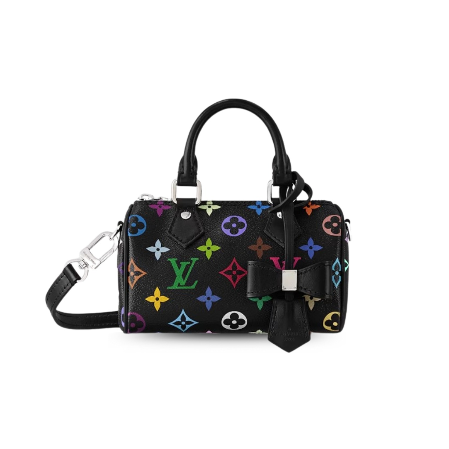 Travel Set Louis Vuitton LV x TM: Nano Speedy Bag Multicolore Noir + Reversible Superflat Bucket Hat Black For Women