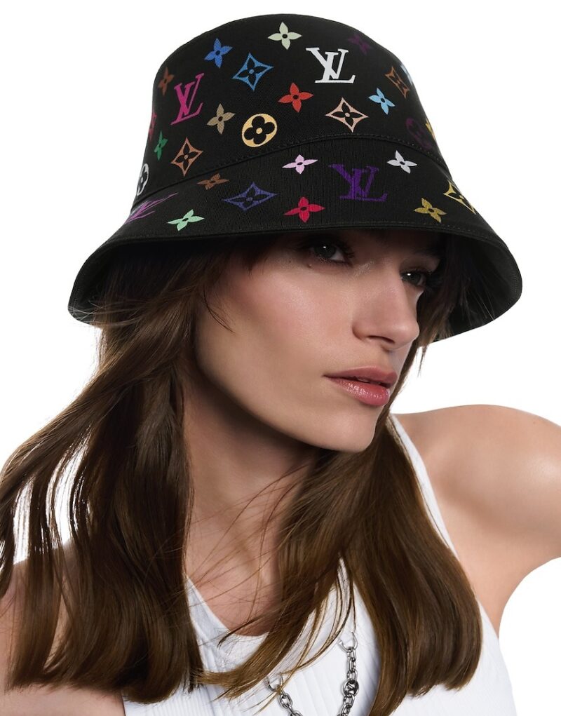 Travel Set Louis Vuitton LV x TM: Nano Speedy Bag Multicolore Noir + Reversible Superflat Bucket Hat Black For Women