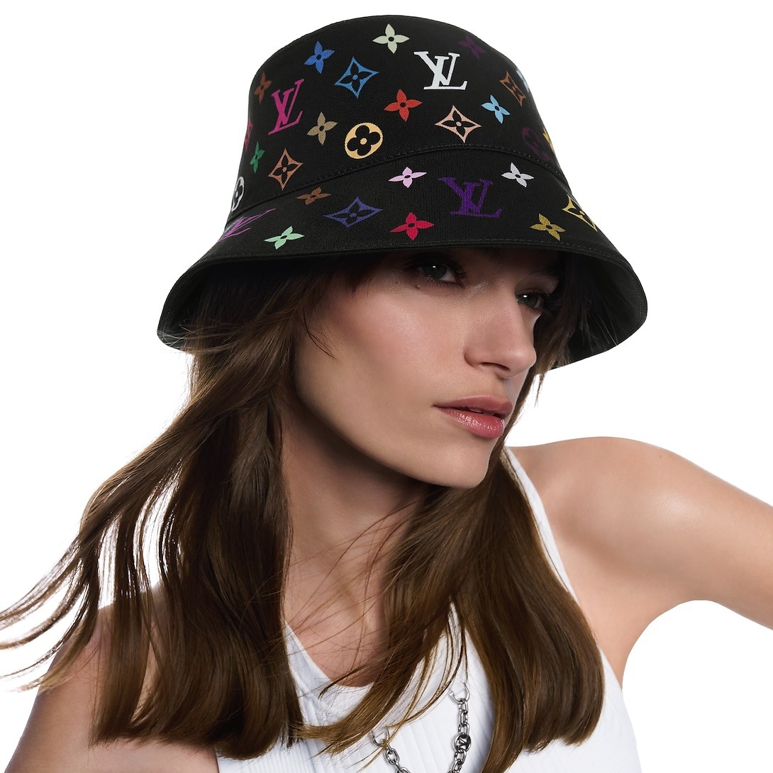 Travel Set Louis Vuitton LV x TM: Nano Speedy Bag Multicolore Noir + Reversible Superflat Bucket Hat Black For Women