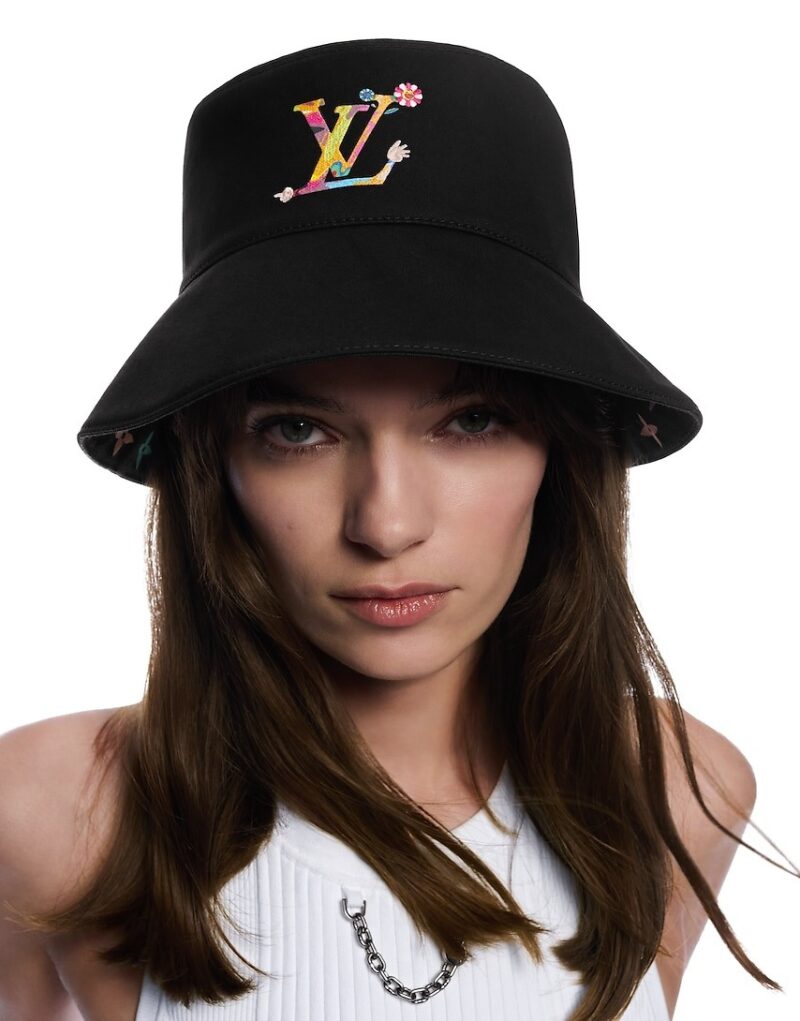 Travel Set Louis Vuitton LV x TM: Nano Speedy Bag Multicolore Noir + Reversible Superflat Bucket Hat Black For Women